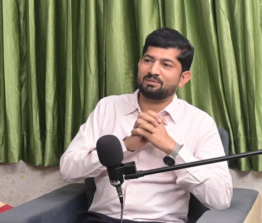 Mr. Vijay Thakre recording a podcast